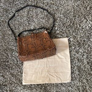 Rebecca Minkoff Tan Snake Print Shoulder Bag